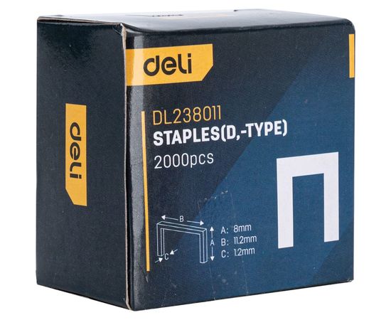 Набор скоб для степлера DELI тип D, DL238011 98420 – изображение 6