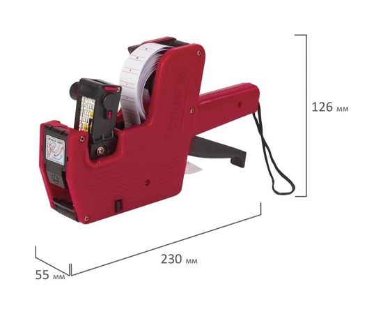 Этикет-пистолет STAFF 1-строчный, 8 символов, 21х12 мм, этикетка 123568-123568 EVERYDAY 290830 – изображение 6