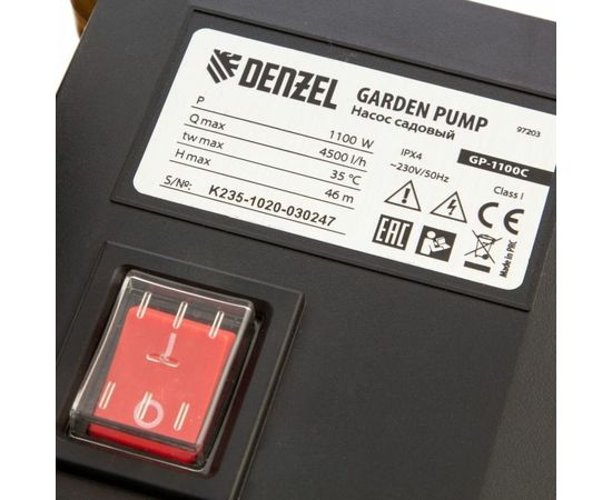 Садовый поверхностный насос DENZEL GP1100C 97203 – изображение 7