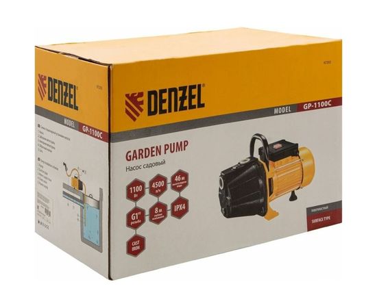 Садовый поверхностный насос DENZEL GP1100C 97203 – изображение 10