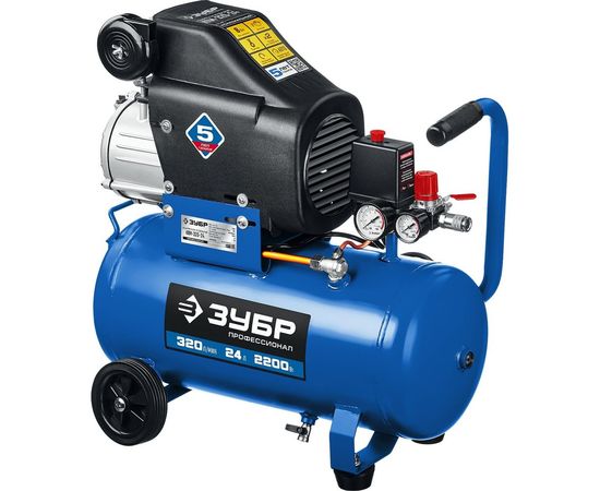 Воздушный компрессор 320 л/мин, 2200 Вт ЗУБР Профессионал КПМ-320-24 
