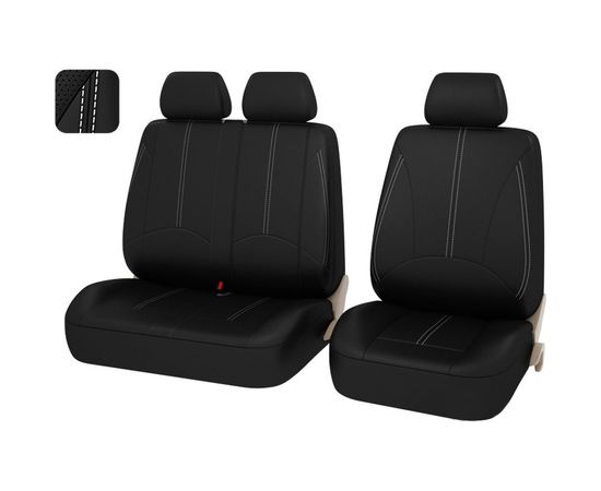 Чехлы PSV Imperial Next TRANSIT Черный отстрочка белая экокожа 124783 