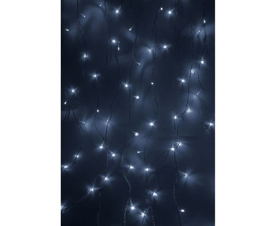 Гирлянда Neon-Night ДОЖДЬ занавес 1.5х1.5м, прозрачный ПВХ, 144 LED БЕЛЫЕ IP20 235-035 