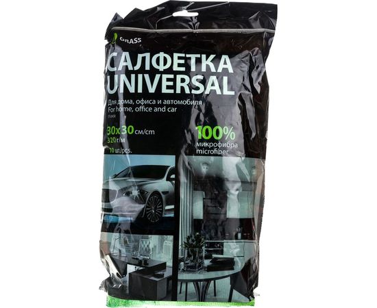 Салфетка микрофибра Grass 320 г/м 30х30, 10 шт. УПАК IT-0458 