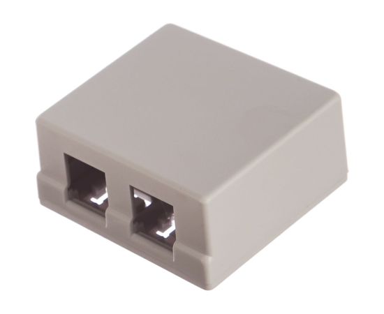 Корпус настенной розетки под 2 модуля Keystone NETLAN белый, 10 шт. EC-UWO-2KJ-WT-10 