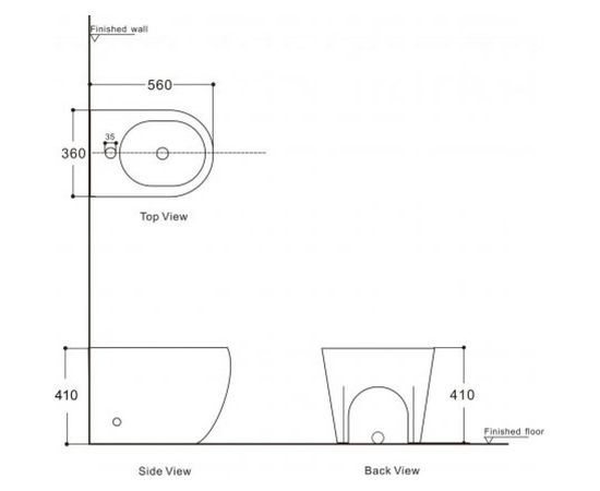 Напольное биде Aquanet Cetus 2.0 B1 00243550 – изображение 2