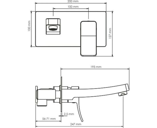 Встраиваемый смеситель для умывальника WasserKRAFT Aller 10630 – изображение 2