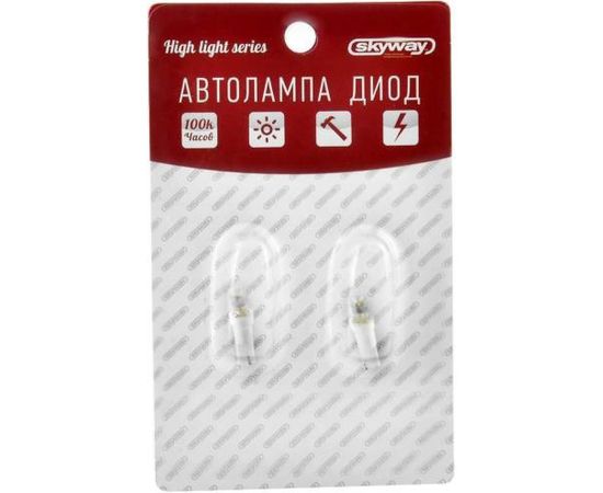 Автолампа диод SKYWAY T10, 12V, 1SMD, блистер, Extra Light, без цоколя, радиатор, 1-контакт S08201146 – изображение 2