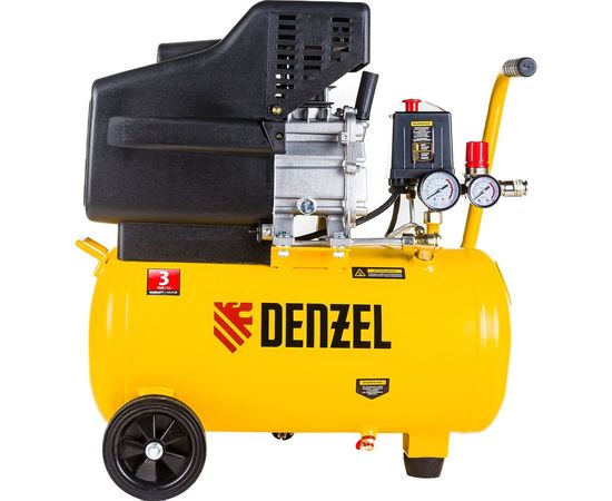 Воздушный компрессор с прямым приводом DENZEL DC1500/24, 1,5 кВт, 24 литра, 220 л/мин/ 58160 – изображение 3