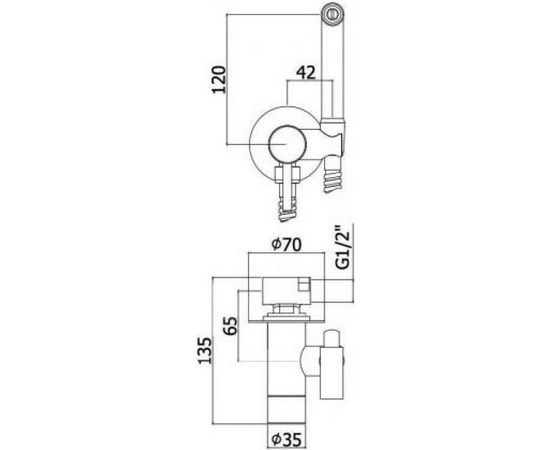 Смеситель с гигиеническим душем Paffoni TWEET ROUND MIX ZDUP110NO 00235476 – изображение 4