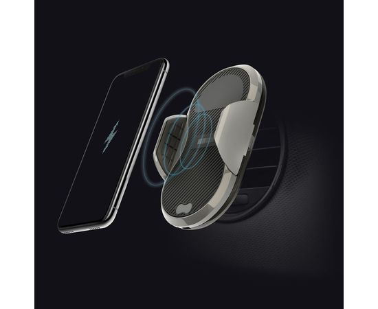 Автомобильный держатель InterStep с БЗУ 10W, PU на стекло, ABS, кабель 1м 62604 – изображение 5