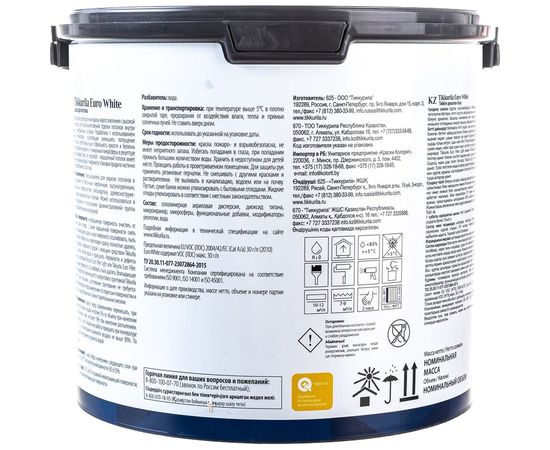 Краска TIKKURILA EURO WHITE безупречный потолок, для потолка, глубокоматовая, белая 2,7л 700009609 – изображение 5