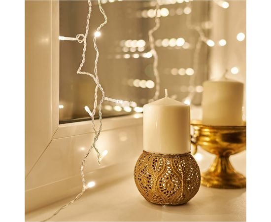 Гирлянда Neon-Night дождь (занавес) 1.5х1.5 м, прозрачный ПВХ, 144 LED тепло-белые IP20 235-036 – изображение 5