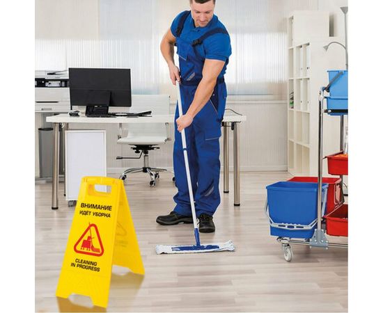 Пластиковый знак ЛАЙМА PROFESSIONAL Внимание! Идет уборка! 62х30см 606664 – изображение 6