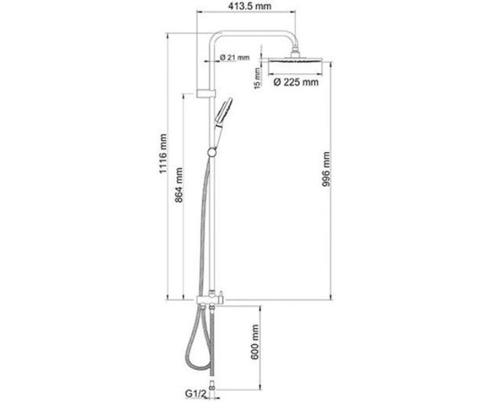 Душевой комплект WasserKRAFT A039 112х53 см – изображение 6