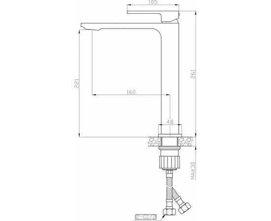 Смеситель для раковины Orange Lutz черный M04-121b – изображение 6
