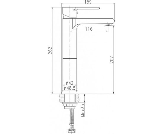 Смеситель для раковины Cersanit BRASKO BLACK высокий, с клик-клак 63111 – изображение 7