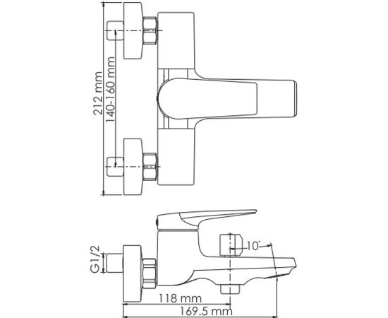 Смеситель для ванны WasserKRAFT Aisch с коротким изливом 5501 – изображение 7