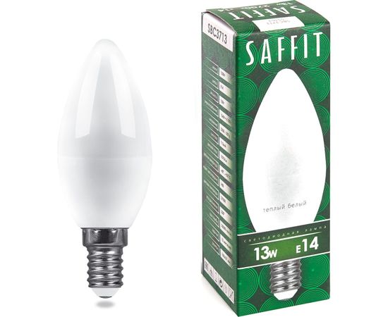 Светодиодная лампа SAFFIT SBC3713 13W 2700K 230V E14 C37 свеча 55163 