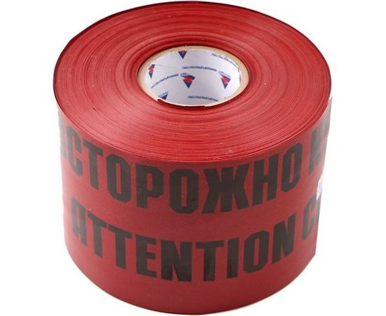 Сигнальная лента с логотипом Осторожно кабель Протэкт 150мм, 100 п.м. красно-черная ЛСЭ-150/100 кр/ч 