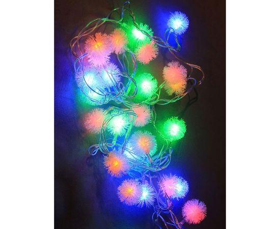 Светодиодная гирлянда КОСМОС 30 светодиодов, шарики мультиколор, 4.4м, KOC_GIR30LEDRUBBALL1 