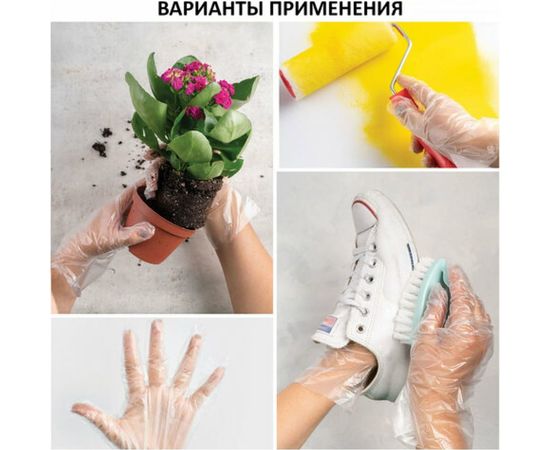 Полиэтиленовые перчатки ЛАЙМА, комплект 50 пар, одноразовые, отрывные, размер М, 607354 – изображение 15