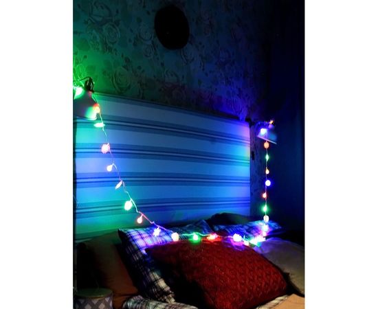 Светодиодная гирлянда КОСМОС 30 светодиодов, новогодние игрушки мультиколор, 4.4м, KOC_GIR30LEDMIX2_RGB – изображение 2