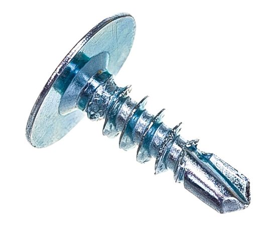 Оцинкованный саморез по металлу с прессшайбой КрепСтройГрупп 4,2х13 сверло, 500 шт. 145338 – изображение 2