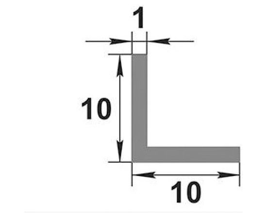 Декоративный угловой профиль ЛУКА алюминиевый 10х10 мм, 2.7 м, черный, 5 шт. уп. УТ000031003 – изображение 2