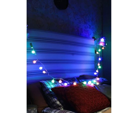 Светодиодная гирлянда КОСМОС 30 светодиодов, шарики мультиколор, 4.4м, KOC_GIR30LEDRUBBALL1 – изображение 2