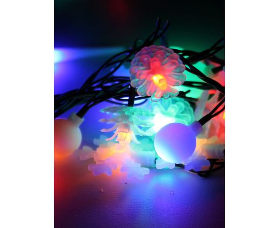 Светодиодная гирлянда КОСМОС 30 светодиодов, новогодние игрушки мультиколор, 4.4м, KOC_GIR30LEDMIX2_RGB – изображение 3