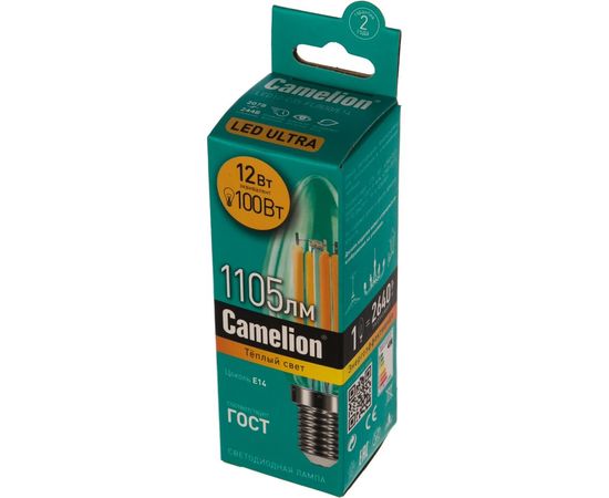 Светодиодная лампа Camelion LED12-C35-FL/830/E14 12Вт 220В 13708 – изображение 3