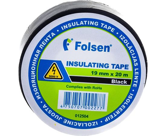 Изоляционная лента Folsen 19ммx20м черная 012504 – изображение 3
