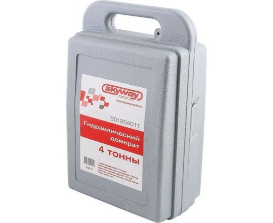 Гидравлический бутылочный домкрат SKYWAY 4т h 180-350 мм с клапаном в кейсе S01804011 – изображение 3