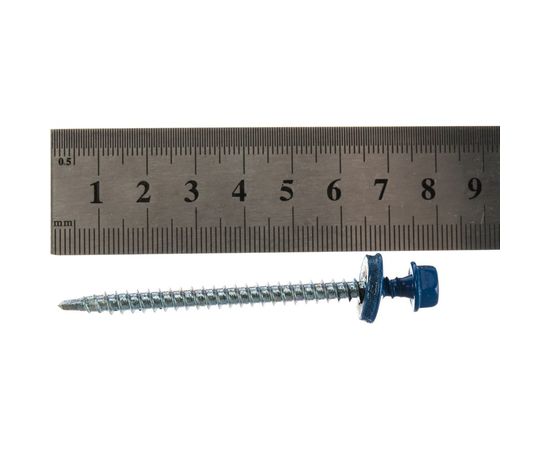 Кровельный саморез Tech-Krep КР сверло 4,8х70 RAL-5010 синий 30 шт, коробка с окном 124649 – изображение 3