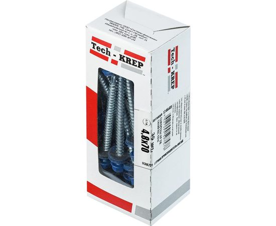 Кровельный саморез Tech-Krep КР сверло 4,8х70 RAL-5010 синий 30 шт, коробка с окном 124649 – изображение 4