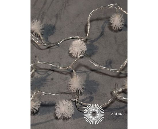 Светодиодная гирлянда КОСМОС 30 светодиодов, шарики мультиколор, 4.4м, KOC_GIR30LEDRUBBALL1 – изображение 5