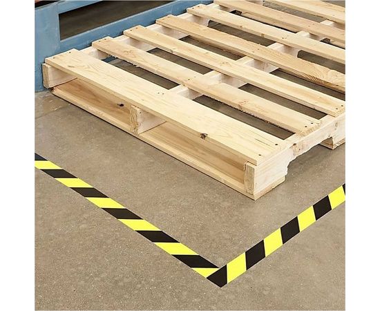 ПВХ лента для разметки Mehlhose GmbH толщина 150 мкм, цвет желто-черный KMSW05033 – изображение 5