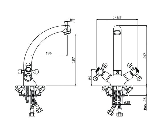 Смеситель для кухни OLIVES GIRONA 01430GR – изображение 6