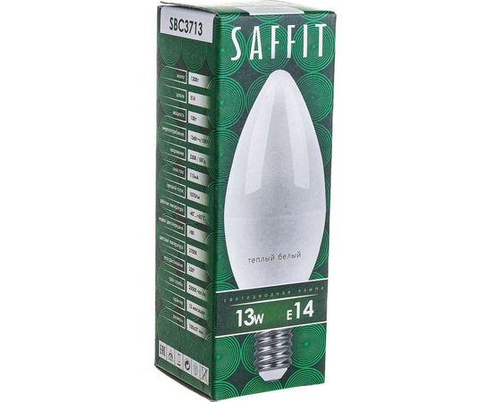 Светодиодная лампа SAFFIT SBC3713 13W 2700K 230V E14 C37 свеча 55163 – изображение 6