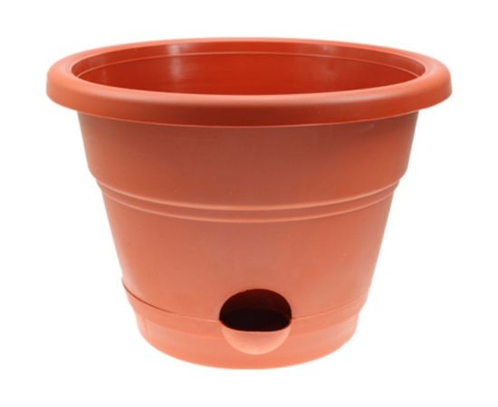 Кашпо с поддоном ФлораПласт Венеция 18 терракотовое, 2 л, 6 шт. 000924 