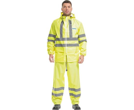 Нейлоновый сигнальный костюм с СО полосами Элит-Профи, желтый, размер XL, RR017yXL 