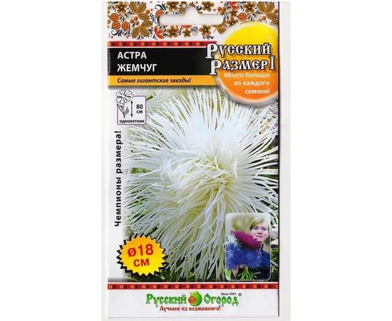 Семена РУССКИЙ ОГОРОД Цветы Астра Русский размер I Жемчуг 0.3 г 771531 