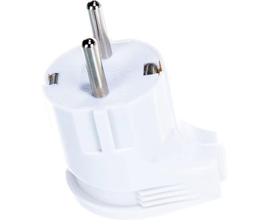 Угловая вилка с/з, белая 16А 250В UNIVersal А105 