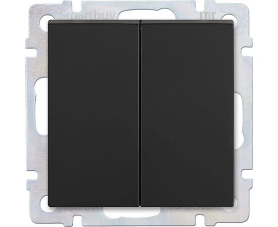 Выключатель Smartbuy 2-клавишный 10А черный Нептун SBE-05b-10-SW2-0 