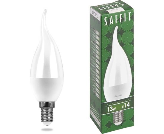 Светодиодная лампа SAFFIT SBC3713 13W 4000K 230V E14 C37T свеча на ветру 55165 