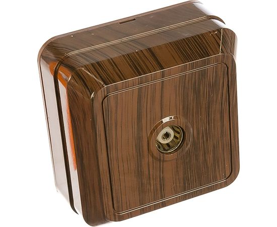 Розетка TВ простая, открытой установки, IP20, 0-2400 Гц, мама, бук TDM Ладога SQ1801-0042 