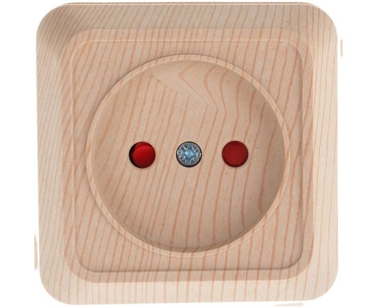 Розетка открытой установки с защитными шторками 2П IP20 10А, сосна TDM Ладога SQ1801-0053 