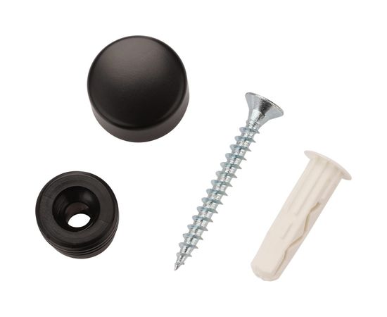 Крепление для зеркала ЕВРОПАРТНЕР черное, гладкое, комплект втулка+колпачок 88015 