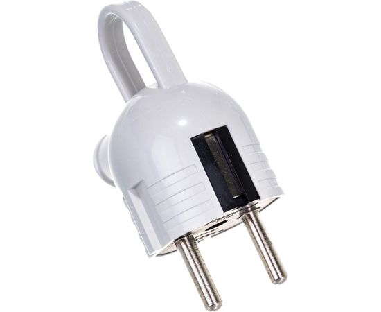 Вилка Lezard с заземлением с ручкой бел. с черным 715-0203-602 